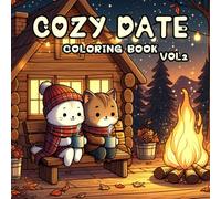 cozy dates coloring book VOL 2: A Cute and Cozy Animal Couples Coloring Book for Adults | 50 Romantic Cat and Bear Date Scenes with Clean Line Art for Relaxation and Stress Relief