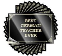 Cozy Decal Aesthetic Decals, Restroom Decor Cute Pattern Design for Dart Notebook | Case Removable Vinyl Best German Teacher Ever(8X12CM)