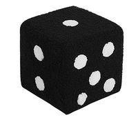 Cozy Dice Design Foot Stool Soft and Warm Shoe Changing Stool for Living Room Office and Apartment - Stylish Black Cube Ottoman (Small Size)
