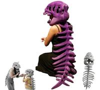 Cozy Dino, Spinosaurus Plush Dino Outfit, 3D Skeleton Design Wearable Dinosaur Costume with Spine Extension, Realistic Dinosaur Skeleton Costume for Kids & Adults (Purple, 100cm)