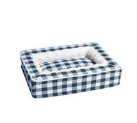 Cozy Dog Anti-Anxiety Calming Bed, Washable Pet Bed Sofa with Supportive Foam Structure, Festive Tartan Design