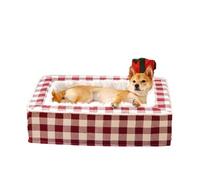 Cozy Dog Anti-Anxiety Calming Bed, Washable Pet Bed Sofa with Supportive Foam Structure, Festive Tartan Design