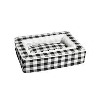 Cozy Dog Anti-Anxiety Calming Bed, Washable Pet Bed Sofa with Supportive Foam Structure, Festive Tartan Design
