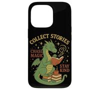 Cozy Dragon Reading Coffee Stay Kind Librarian Bookworm Case for iPhone 13 Pro