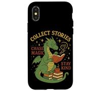 Cozy Dragon Reading Coffee Stay Kind Librarian Bookworm Case for iPhone X/XS