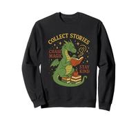 Cozy Dragon Reading Coffee Stay Kind Librarian Bookworm Sweatshirt
