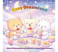 Cozy Dreamland: 40 Cute and Relaxing Kawaii Animals in Cozy Night Scenes for Stress Relief and Mindfulness
