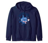 Cozy Dreidel Shine Bright Hanukkah Design Zip Hoodie