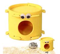 Cozy Dwarf Hamster Cave Hamster Bed Bee Shape Hamster Nest Dreing Nest | Small Animal Hideaway Cabin Four Seasons Dwarf Mice Golden Gold with Golden Bear