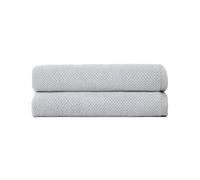 Cozy Earth Nantucket 60% Cotton 40% Viscose from Bamboo Bath Sheet - 600 GSM Plush & Fast-Drying with Rice Weave Pattern - 2 Pack 40" x 65" Luxury Bath Sheet - Harbor Mist