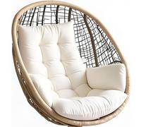 Cozy Egg Chair Cush for Indoor/Outdoor Hanging Basket, Replacement Hammock Swing Pad with Armrest - Soft White Cush for Ultimate Comfort