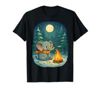 Cozy Elephant Campfire Winter Holidays T-Shirt