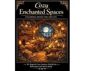Cozy Enchanted Spaces Coloring Book for Adults: 50 Magical Scenes for Relaxation, Stress Relief, and Mindful Coloring