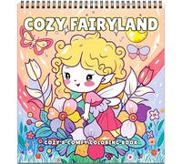 Cozy Fairyland: Cute Colouring Books for Adults Relaxation - 32 Dreamy Flower Fairy Scenes, Comfy Colouring Book for Teens Stress Relief & Mindfulness Gift for Women, Spiral Bound - by FUN LAVIE