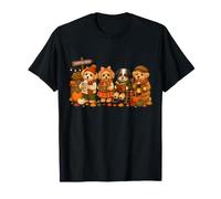Cozy Fall Autumn Dog Friends Thankful Thanksgiving Dog Mom T-Shirt