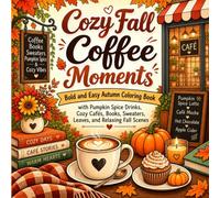 Cozy Fall Coffee Moments: Bold and Easy Autumn Coloring Book with Pumpkin Spice Drinks, Cozy Cafés, Books, Sweaters, Leaves, and Relaxing Fall Scenes (Cozy Coloring Adventures Series)