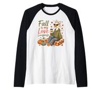 Cozy Fall Duck Autumn Season Lover Raglan Baseball Tee