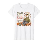Cozy Fall Duck Autumn Season Lover Value Graphic T-Shirt, Women, White, M