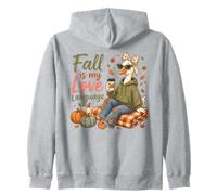 Cozy Fall Duck Autumn Season Lover Zip Hoodie