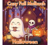 cozy fall malbuch halloween: Süße und gemütliche Herbst-Halloween-Motive mit Geistern, Skeletten, Katzen und Kürbissen zum Entspannen und Wohlfühlen