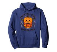 Cozy Fall Pumpkin Latte Vibes Design Pullover Hoodie
