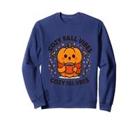 Cozy Fall Pumpkin Latte Vibes Design Sweatshirt