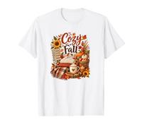 Cozy Fall Vibes Autumn Sweaters Hot Drinks Harvest Leaves Value Graphic T-Shirt