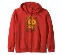 Cozy Fall Vibes Pumpkin Autumn Aesthetic Design Zip Hoodie