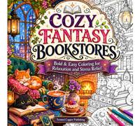 Cozy Fantasy Bookstores: Bold & Easy Coloring for Relaxation and Stress Relief