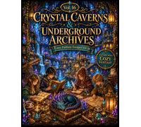 Cozy Fantasy Escapes Vol. 16: Crystal Caverns & Underground Archives: A Cozy Fantasy Coloring Book of Magical Libraries, Crystal Caves, Secret Archives & Enchanted Underground Worlds