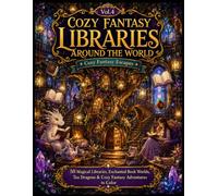 Cozy Fantasy Escapes Vol. 4: Cozy Fantasy Libraries Around the World: 50 Magical Libraries, Enchanted Book Worlds, Tea Dragons & Cozy Fantasy Adventures to Color