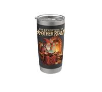 Cozy Fantasy Introvert Wizard Reading Sleeping Cat Stainless Steel Insulated Tumbler
