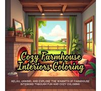 Cozy Farmhouse Interiors Coloring: Cute coloring book for kids, coloring book for adults, kawaii coloring book, Coloring Book for Adults and Kids, Bold and Easy