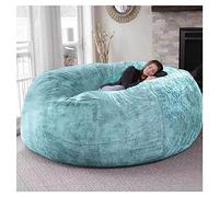 Cozy Faux Fur Round Bean Bag Chair for Adults - Plush Large Lounge Sofa Cover Soft & Comfortable Seating for Living Room Relaxation & Home Decor