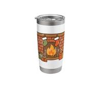 Cozy Fireplace with Stockings Stainless Steel Insulated Tumbler