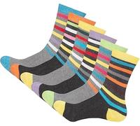 Cozy Flair 12 Pairs Ladies Multi-Colour Funky Design Cotton Blend Socks | Emoji, Halloween, Striped, Horse & Argyle Patterns | Women's Office & Everyday Work Socks | Assorted Designs | Size UK 4-7