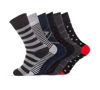 Cozy Flair 6 Pairs Non-Elastic Diabetic Mens Socks - Easy Grip Loose Soft Top Cotton Diabetic Socks, Ideal for Daily Wear and Diabetes Care - UK Size 6-11 Multipack