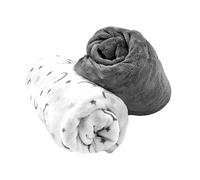 Cozy Fleece Soft and Warm Microplush Fitted Crib Sheets with Moon and Stars - Grey/White, 28 x 52 Inch