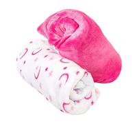 Cozy Fleece Soft and Warm Microplush Fitted Crib Sheets with Moon and Stars - Pink/White, 28 x 52 Inch