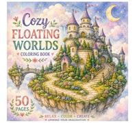 Cozy Floating Worlds: Magical Castle Islands Coloring Book: 50 Whimsical Floating Castles, Enchanted Kingdoms, Dreamy Gardens and Cozy Fantasy ... Floating Worlds Coloring Book Collection)