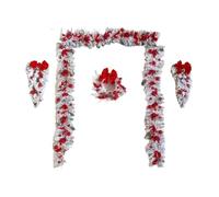 Cozy Flocked Holly Wreath With Soft Snow Touch Winter Pine Cone Door Decor For Fireplace Mantel Christmas Home Party For Decorations(Color 1)