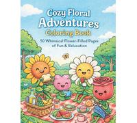Cozy Floral Adventures Coloring Book: 50 Whimsical Flower-Filled Pages of Fun & Relaxation: Single-Sided Pages with Gentle Illustrations for Calm, Creative Coloring
