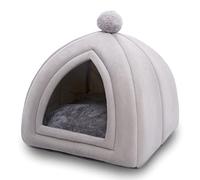 Cozy Foldable Pet Bed House: Warm, Non-slip, and Washable - Gray, 33 * 33 * 36
