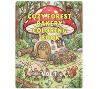 Cozy Forest Bakery Coloring Book: Bold & Easy Woodland Bakery Scenes Filled with Warm Bread, Sweet Pastries, Cottagecore Cafés, Magical Forest ... Whimsical Unicorn Treats for Teens and Adults