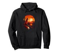 Cozy Forest Leaves Whimsical Wildlife Art Autumn Fox Pullover Hoodie