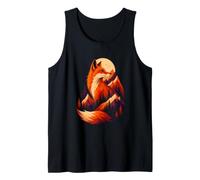 Cozy Forest Leaves Whimsical Wildlife Art Autumn Fox Tank Top