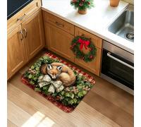 Cozy Fox Kitchen Mats for Floor, Holiday Rustic Soft Mats, Cushioned Comfort Washable Non Slip Decor Rugs for Kitchen Sinks Laundryroom Bathroom 16x24 Inch