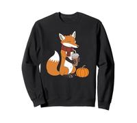 Cozy Fox with Coffee Autumn Vibes Fall Sweatshirt