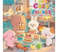 Cozy Friends Coloring Book: 60 Heartwarming Animal Scenes for Relaxation, Stress Relief & Creative Calm (Adults & Teens) (Cute and Easy Coloring Book)