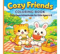 Cozy Friends Cozy Days Coloring Book for Kids Ages 4 -8: Cute Kitten and Bunny Relaxing, Simple Bold and Easy Coloring Pages for Stress Relief and Relaxation (The Cozy Friends Coloring Series)